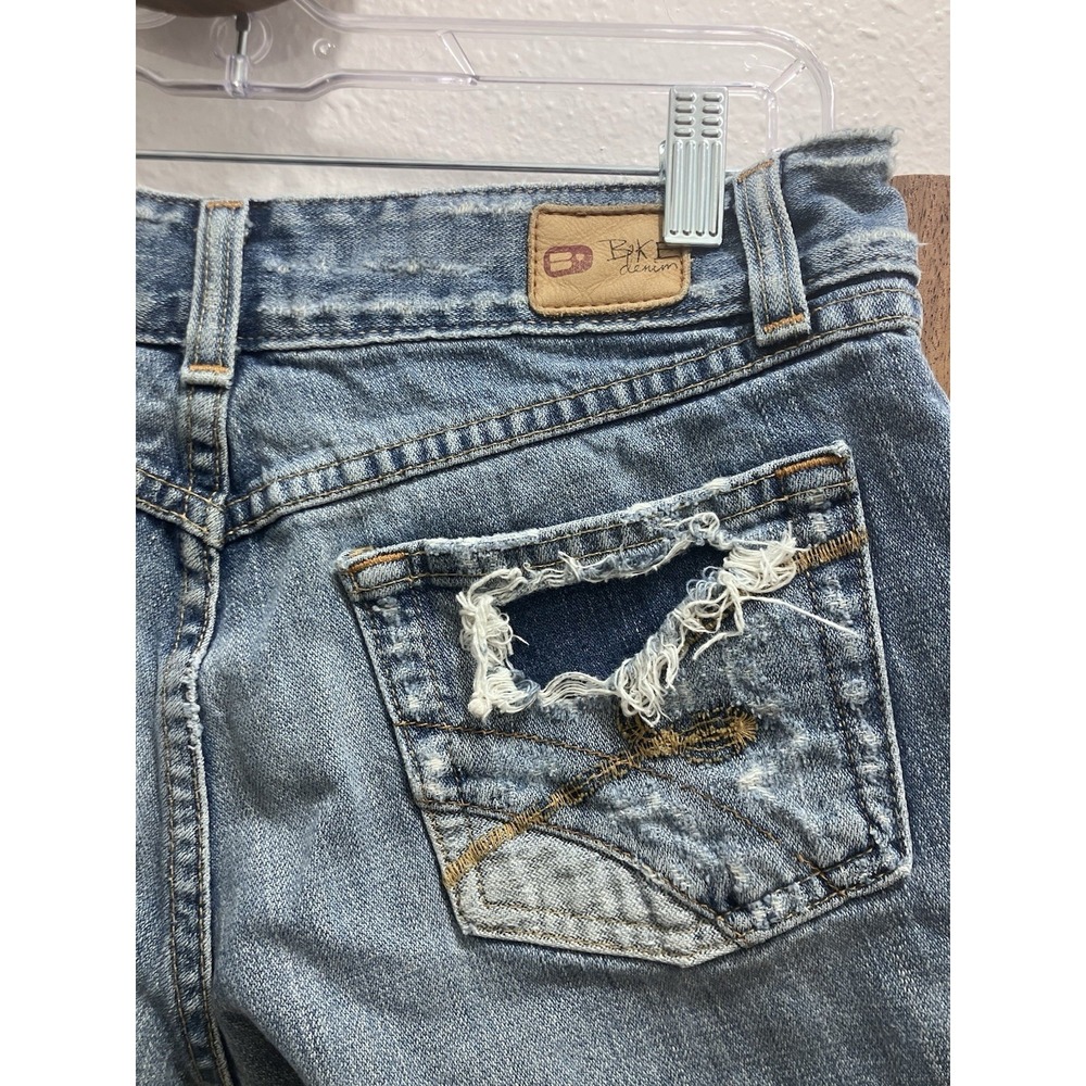 BKE Denim Cut Off Shorts 27/6 Blue Cotton Low Rise 2.5 in Inseam 5-Pocket - Picture 6 of 10